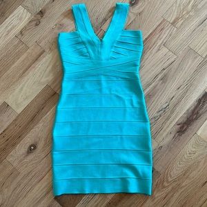 Bebe turquoise bandage dress